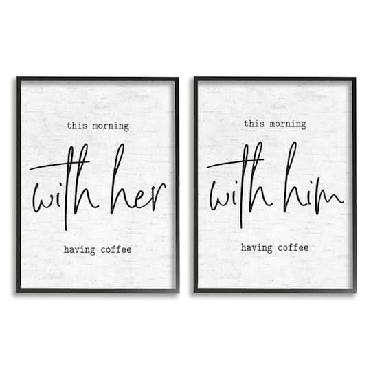 Stupell Industries This Morning With Him & Her Framed Wall Art Set